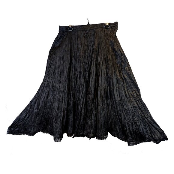 Black Coupé  Wide flowing Crinkle skirt Size XL - Picture 1 of 5